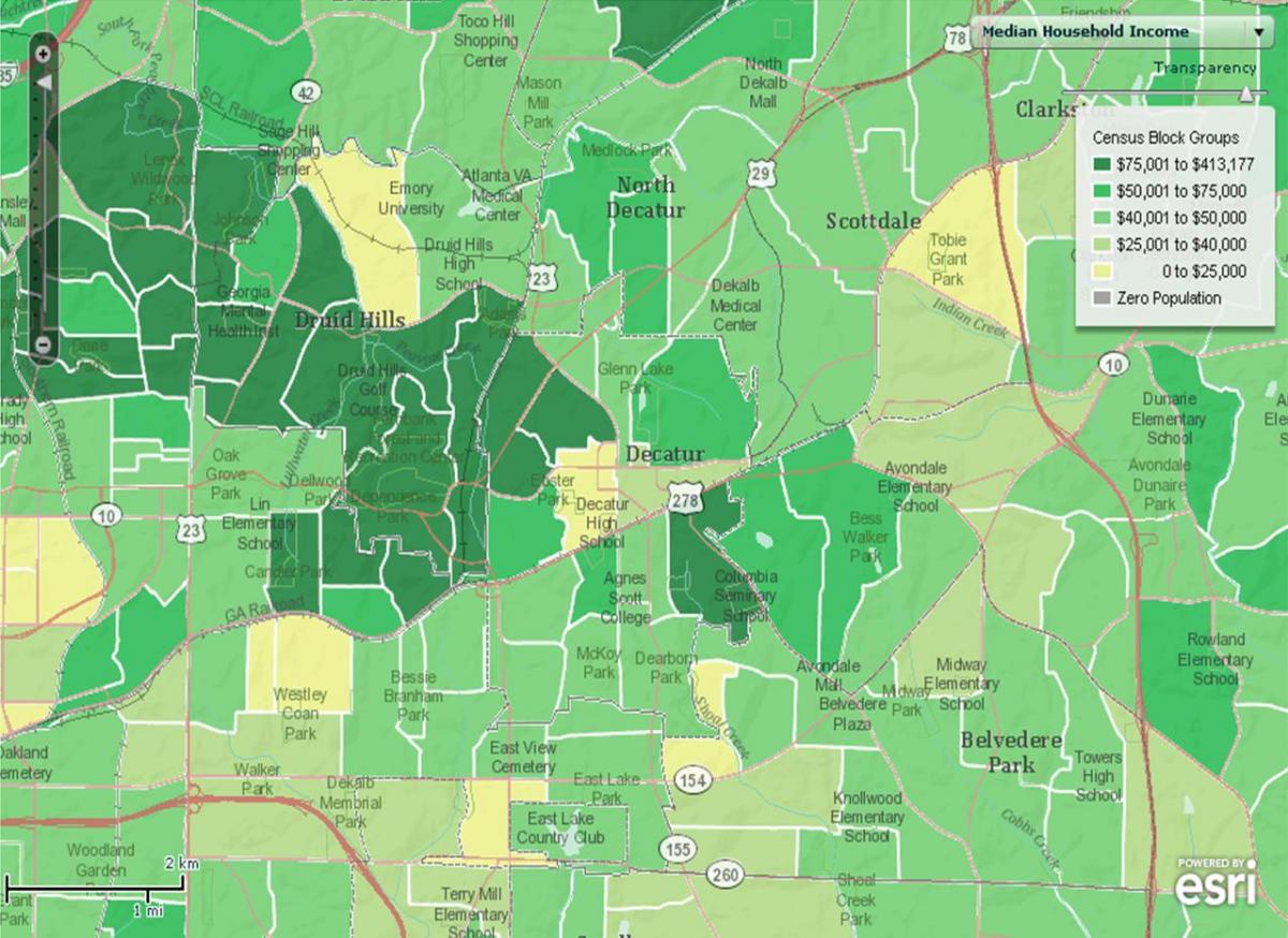 demografická mapa Atlanta