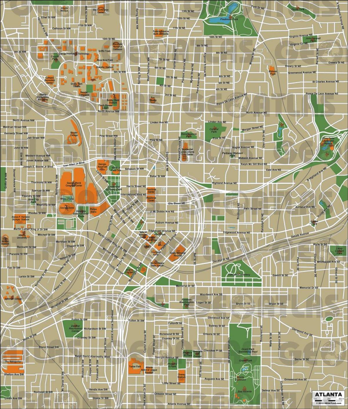 město Atlanta mapě