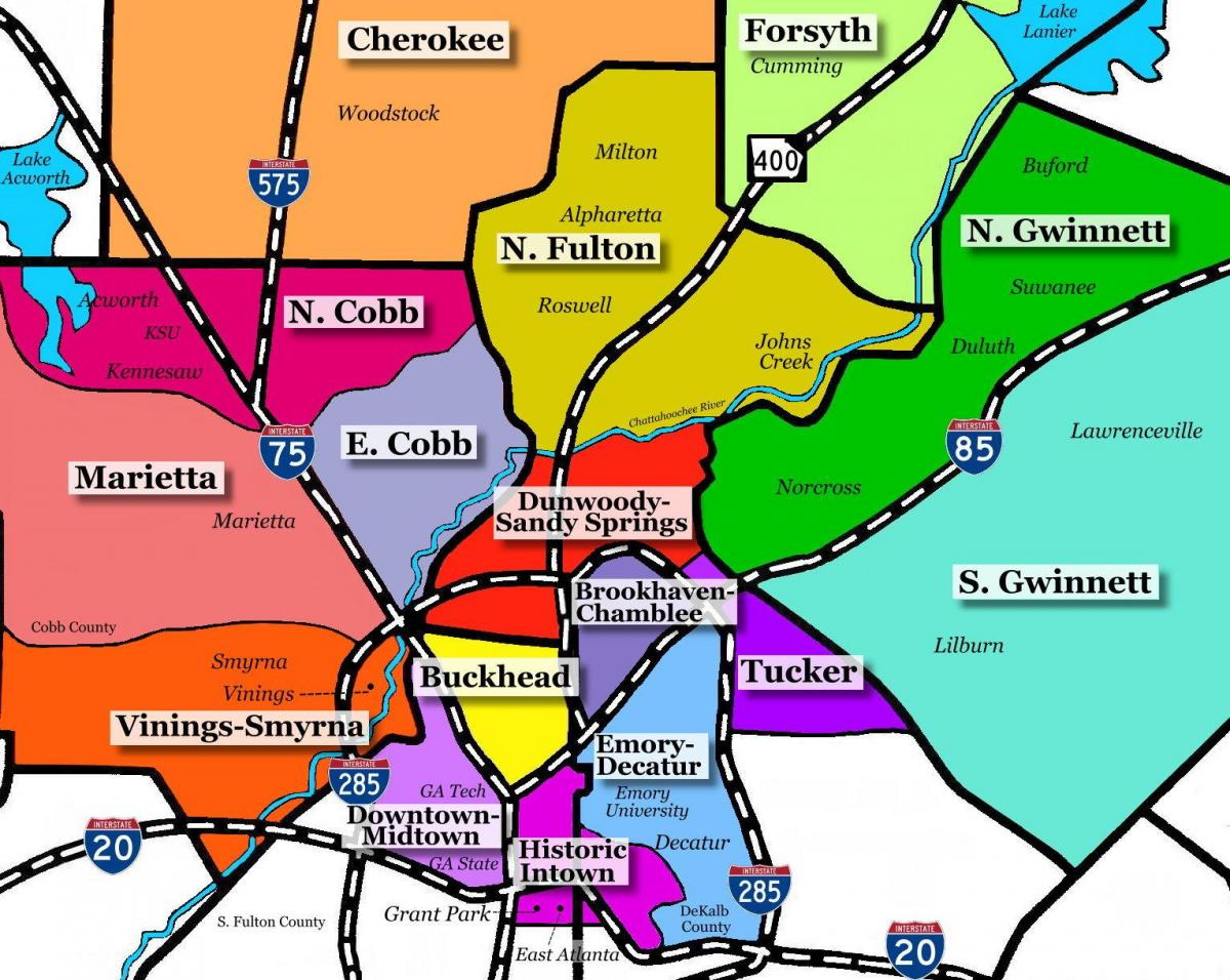 mapa Atlanty předměstí