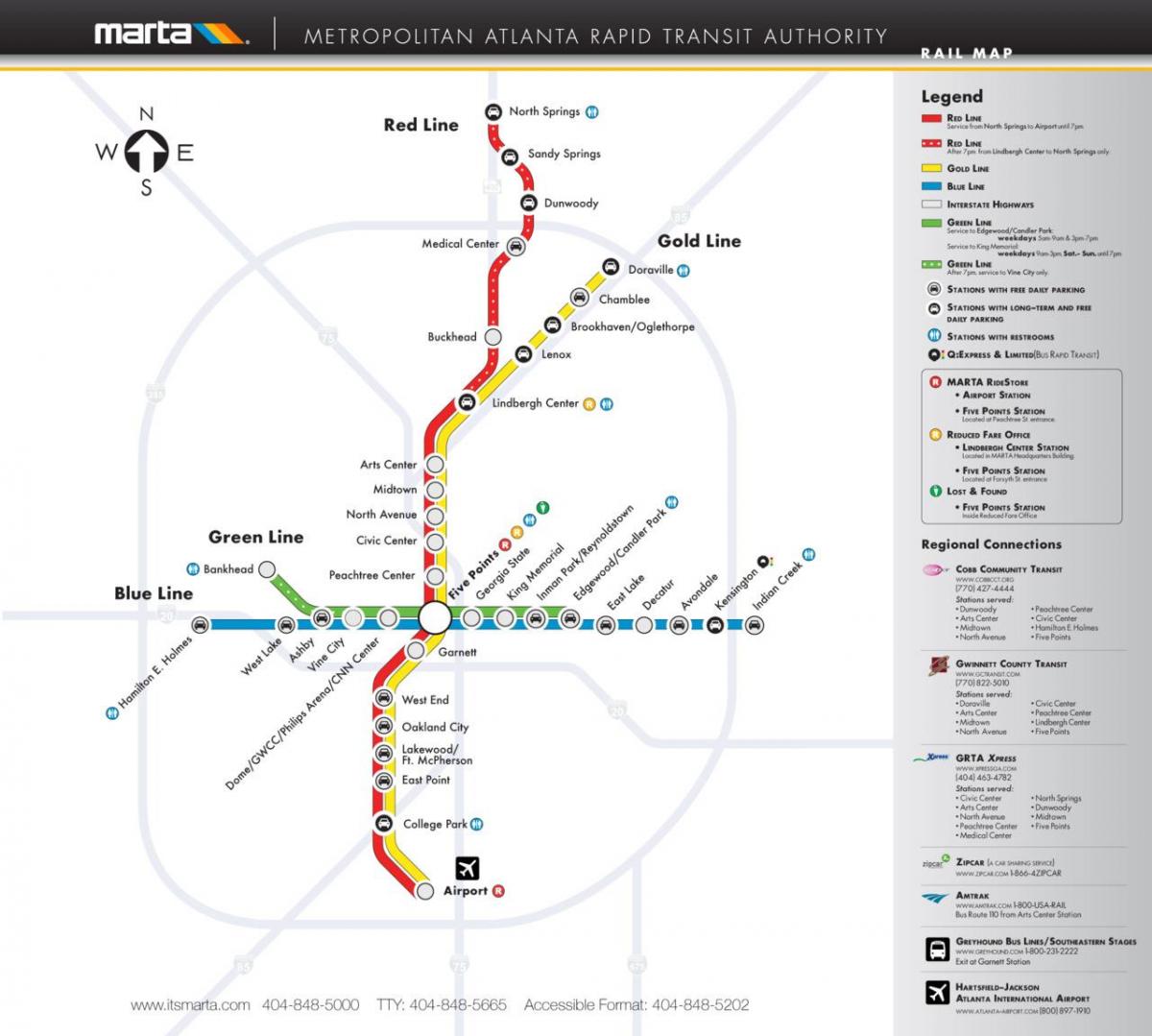 MARTA mapa metra