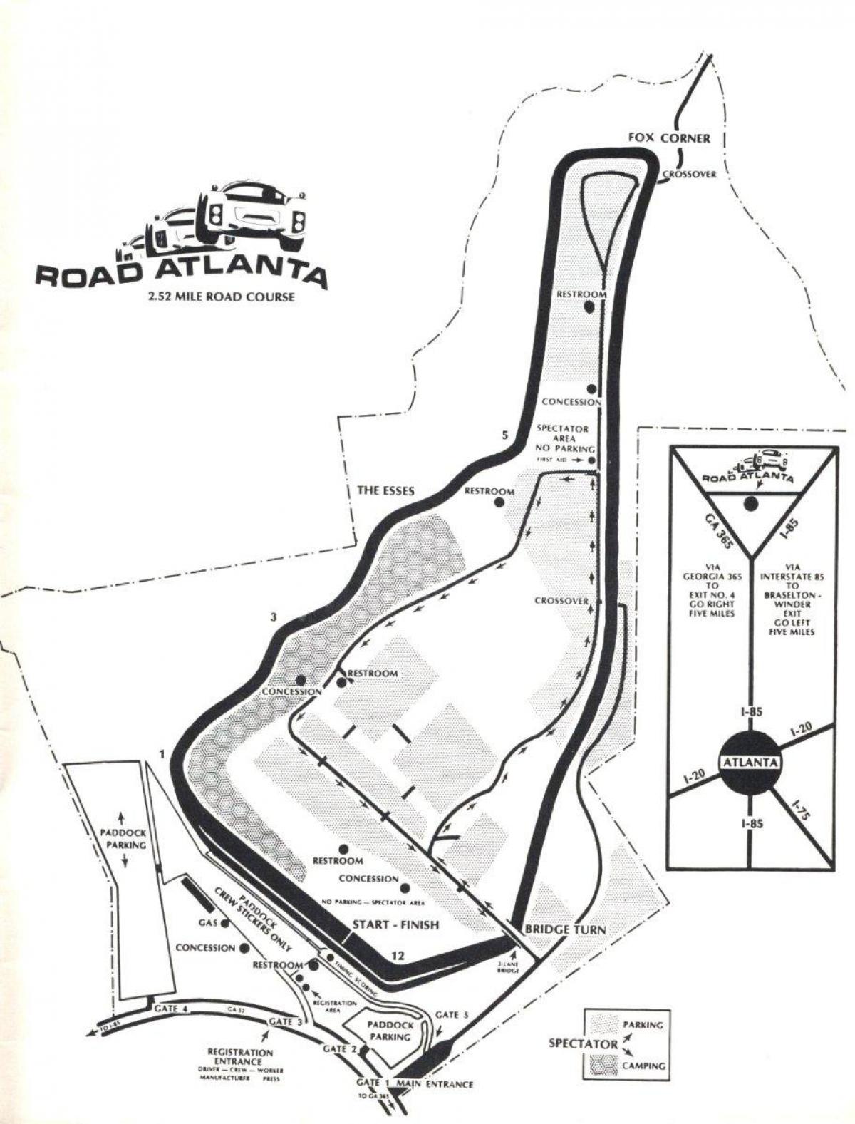 mapa trati road Atlanta