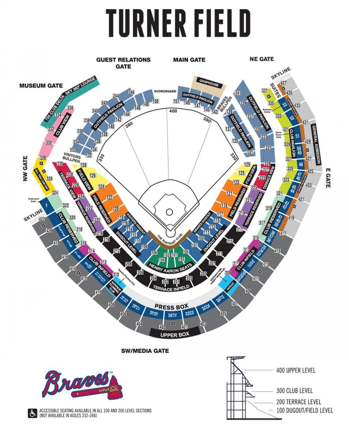 Braves stadion sezení mapě