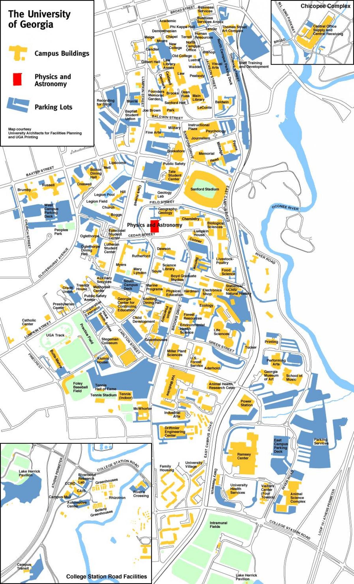 University of Georgia mapě