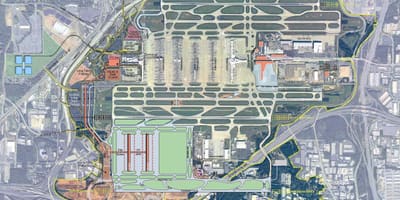 Atlanta Gruzie mapa letiště