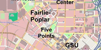 Mapa downtown Atlanta