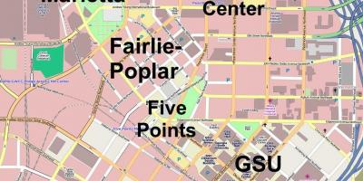 Mapa downtown Atlanta