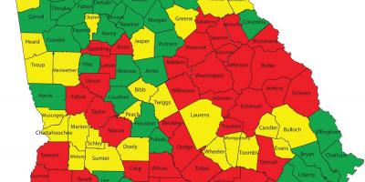 Atlanta Georgia county mapě