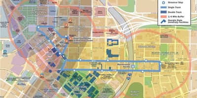 Mapa tramvaj Atlanta