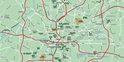 Větší Atlanta oblast mapě