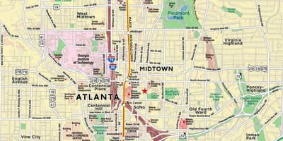 Mapa Atlanta midtown