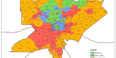 Atlanta psč mapu